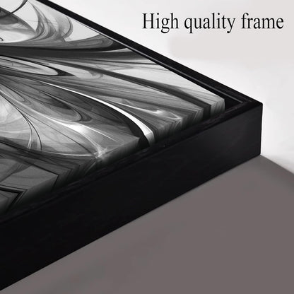 Large Abstract Canvas Wall Art for Living Room Black and White Wall Decor for Office Black Framed