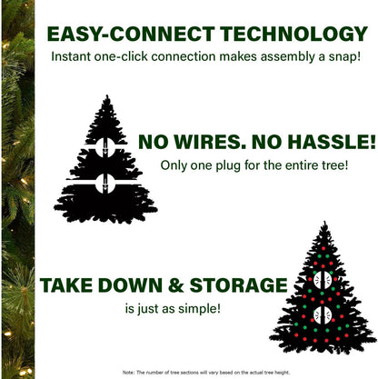 Fraser Hill Farm 7.5-Ft. Foxtail Pine Artificial Christmas Tree with White Incandescent Smart