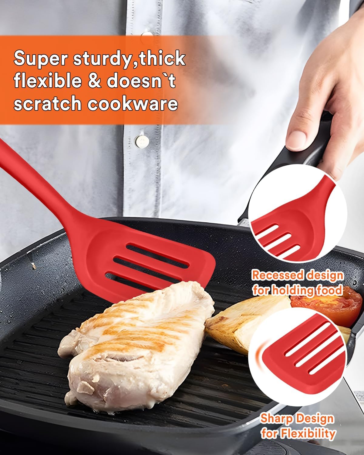 Kitchen Utensils Set, 13PCS Silicone Cooking Utensils, Heat Resistant Kitchen Utensil Spatula Set