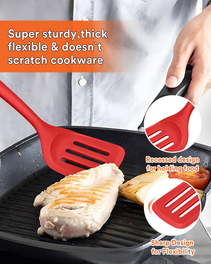 Kitchen Utensils Set, 13PCS Silicone Cooking Utensils, Heat Resistant Kitchen Utensil Spatula Set