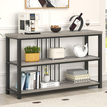 FOLUBAN Console Tables for Entryway, Sofa Table with 3 Tier Storage for Living Room Hallway Foyer