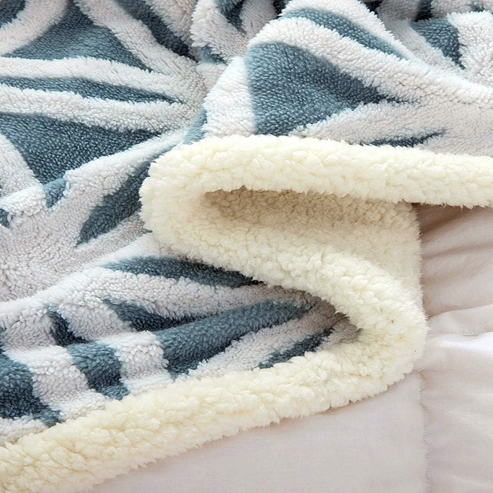 UKELER Navy Blue Flannel Sherpa Throw 60'' x 50'' New Blanket Ultra Plush Lightweight Throw Blanket