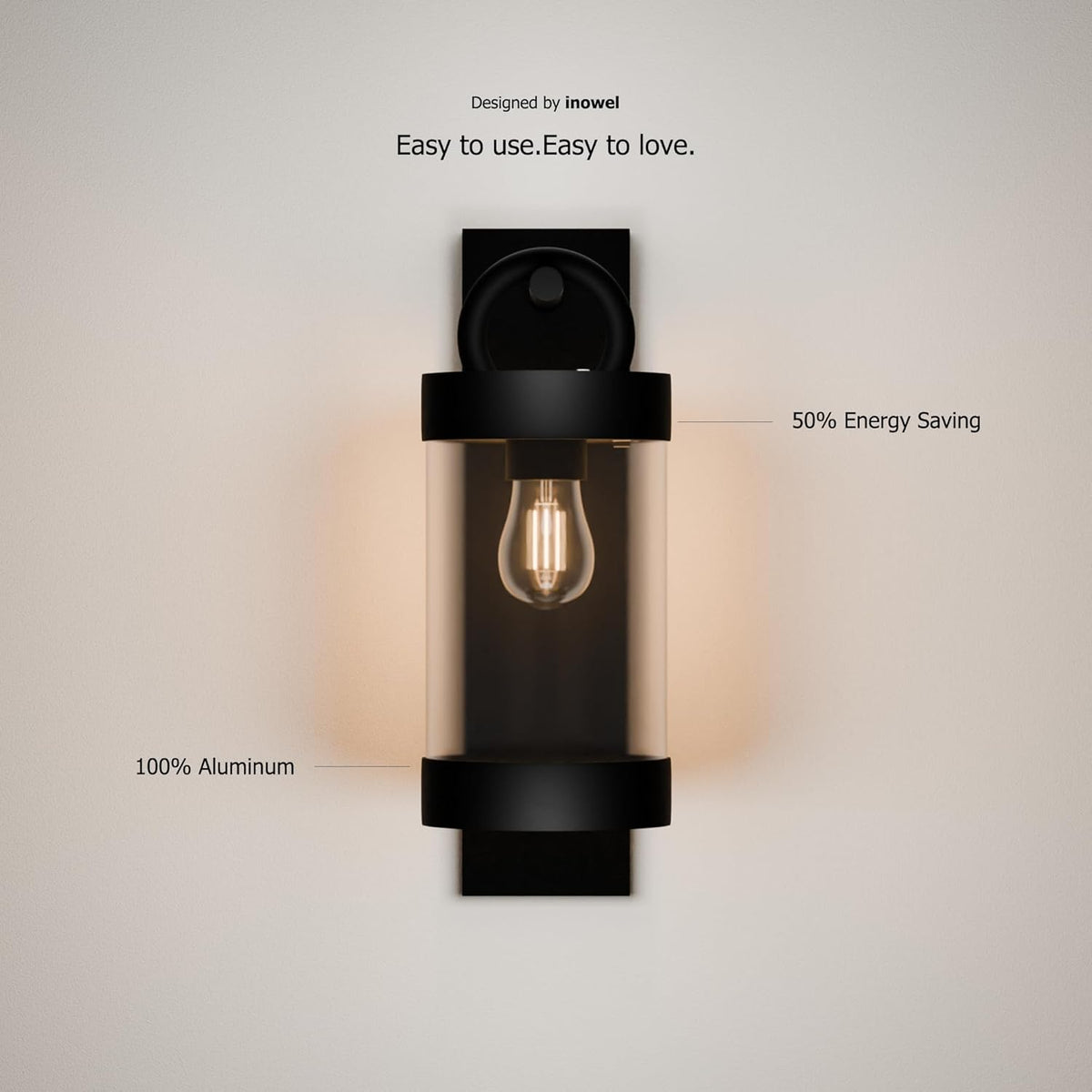 Wall Light Outdoor Lantern with Dusk to Dawn Sensor E26 Bulb (Not Include) Wall Mount Hang Lamp