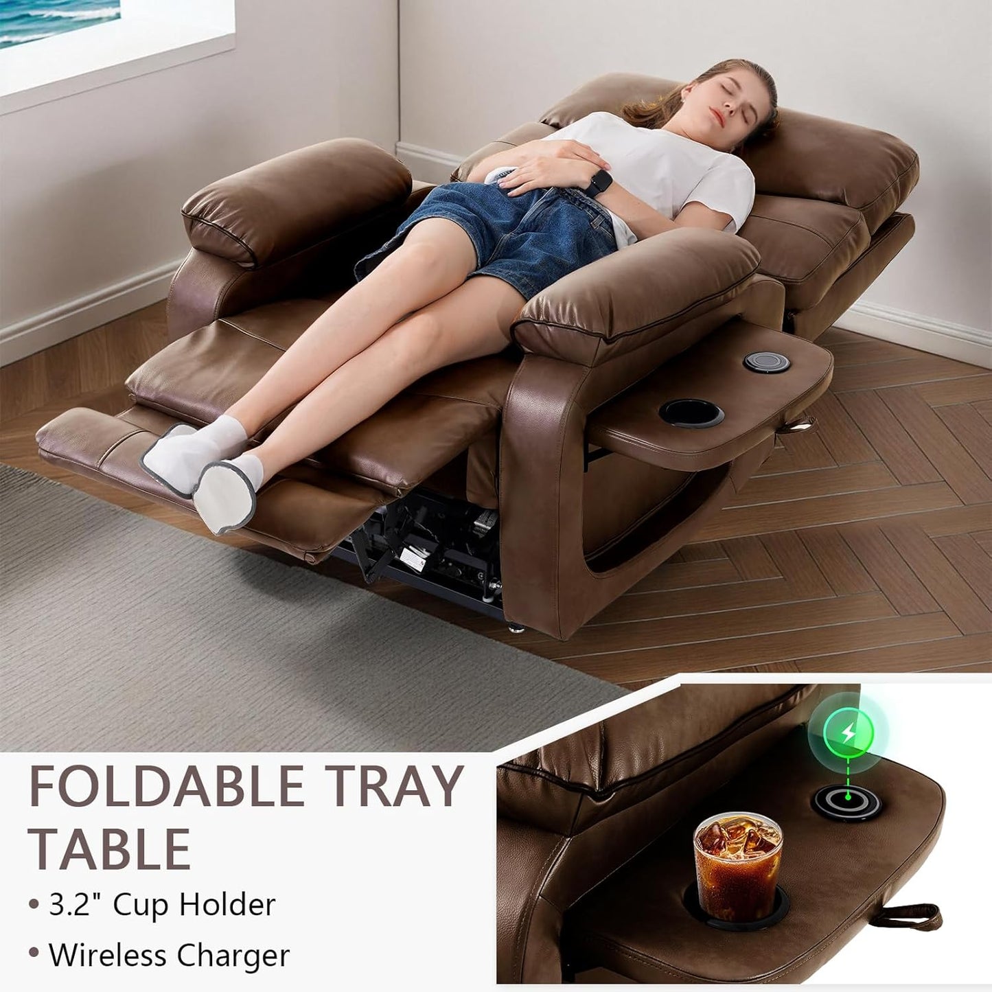 Dual Motor Power Lift Recliner Chair for Adult & Elderly, Infinite Position Lay Flat Lift Chair