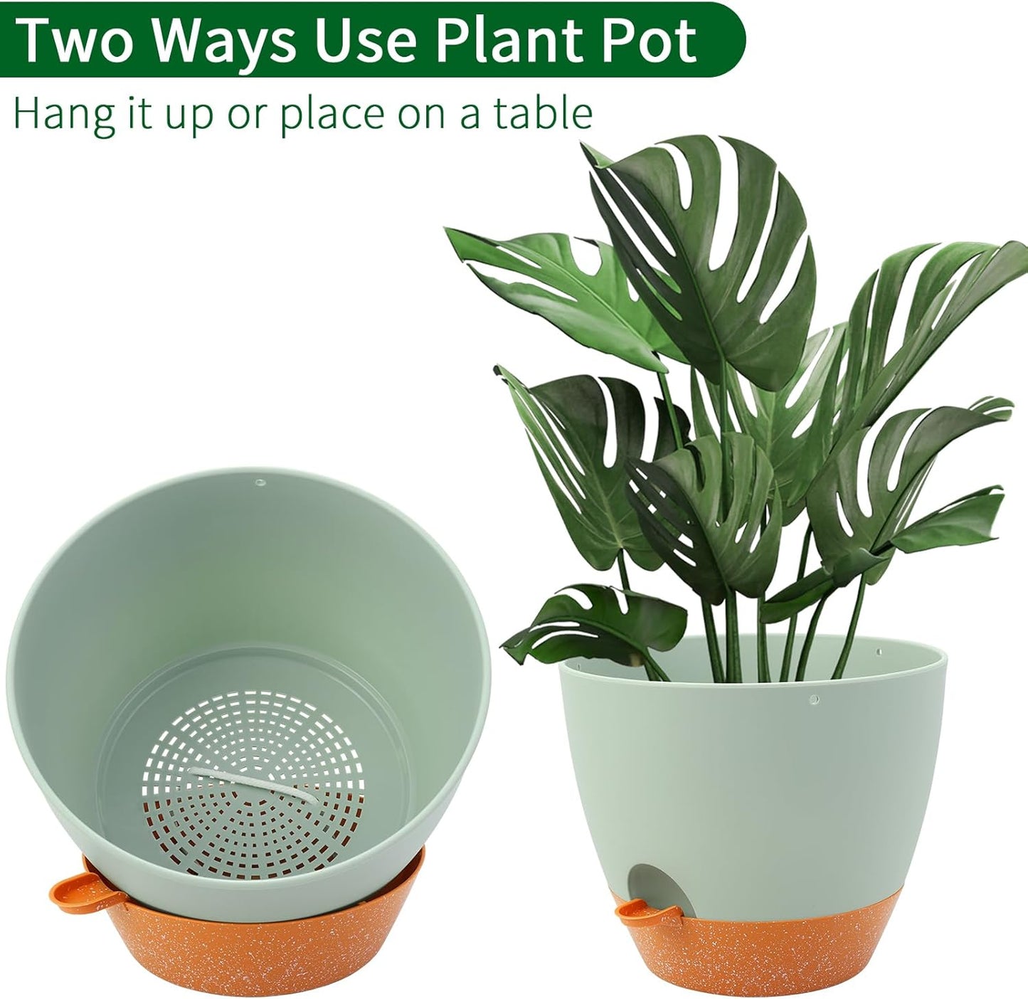 GARDIFE Large Hanging Planter, 12 inch Hanging planters for Indoor. Outdoor Plants, Self Watering