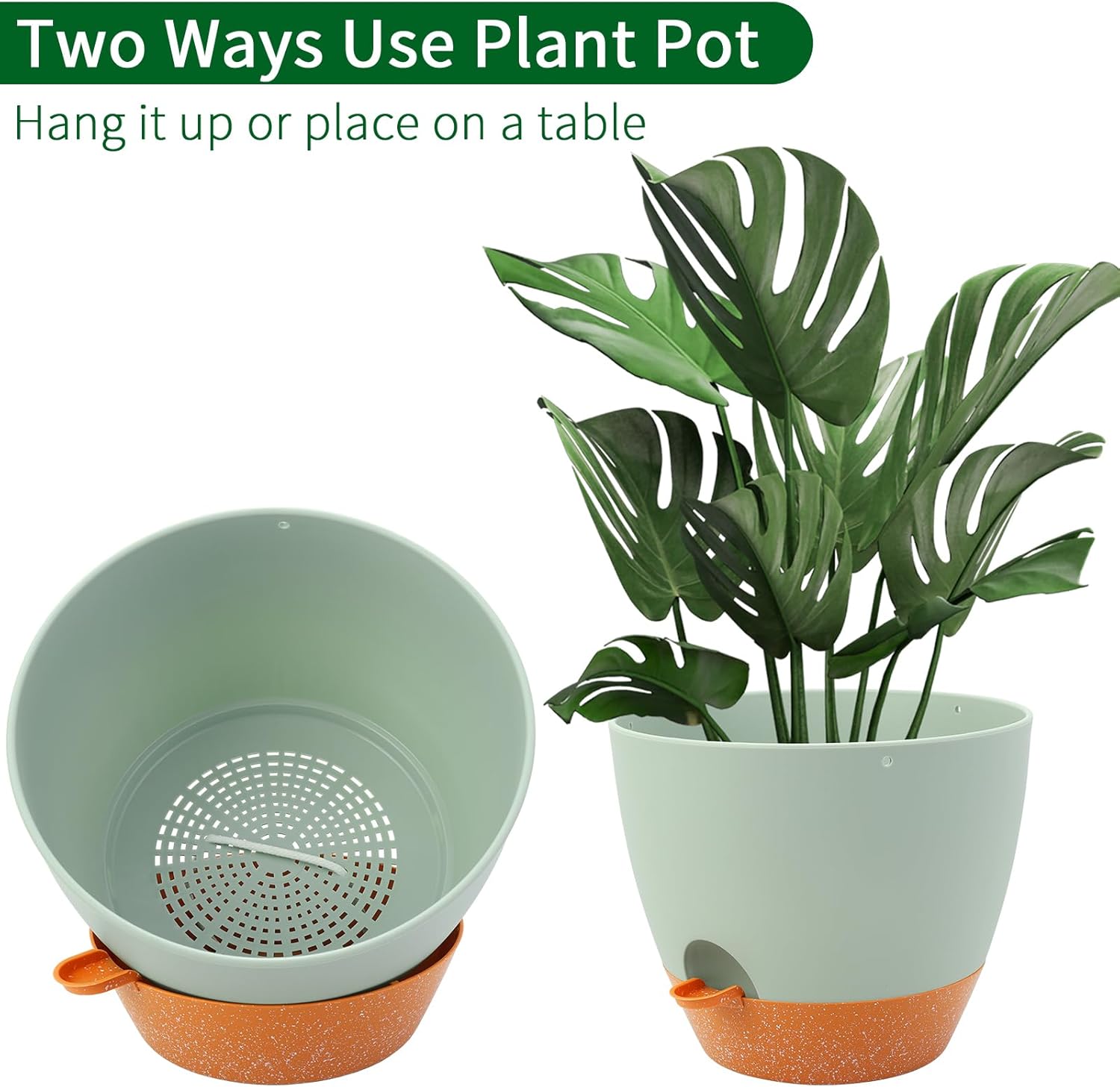 GARDIFE Large Hanging Planter, 12 inch Hanging planters for Indoor. Outdoor Plants, Self Watering