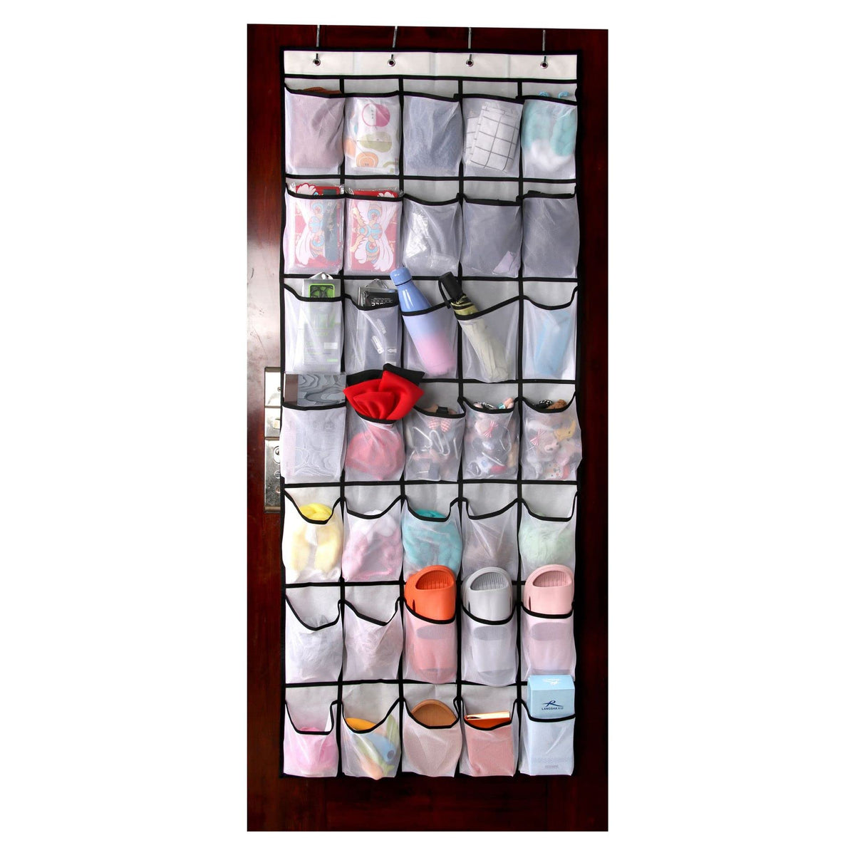 28 Large Pockets Over The Door Shoe Organizer, Hanging Shoe Organizer for Closet, Premium Clear