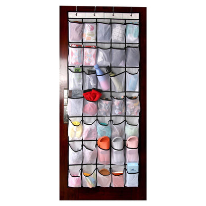 28 Large Pockets Over The Door Shoe Organizer, Hanging Shoe Organizer for Closet, Premium Clear