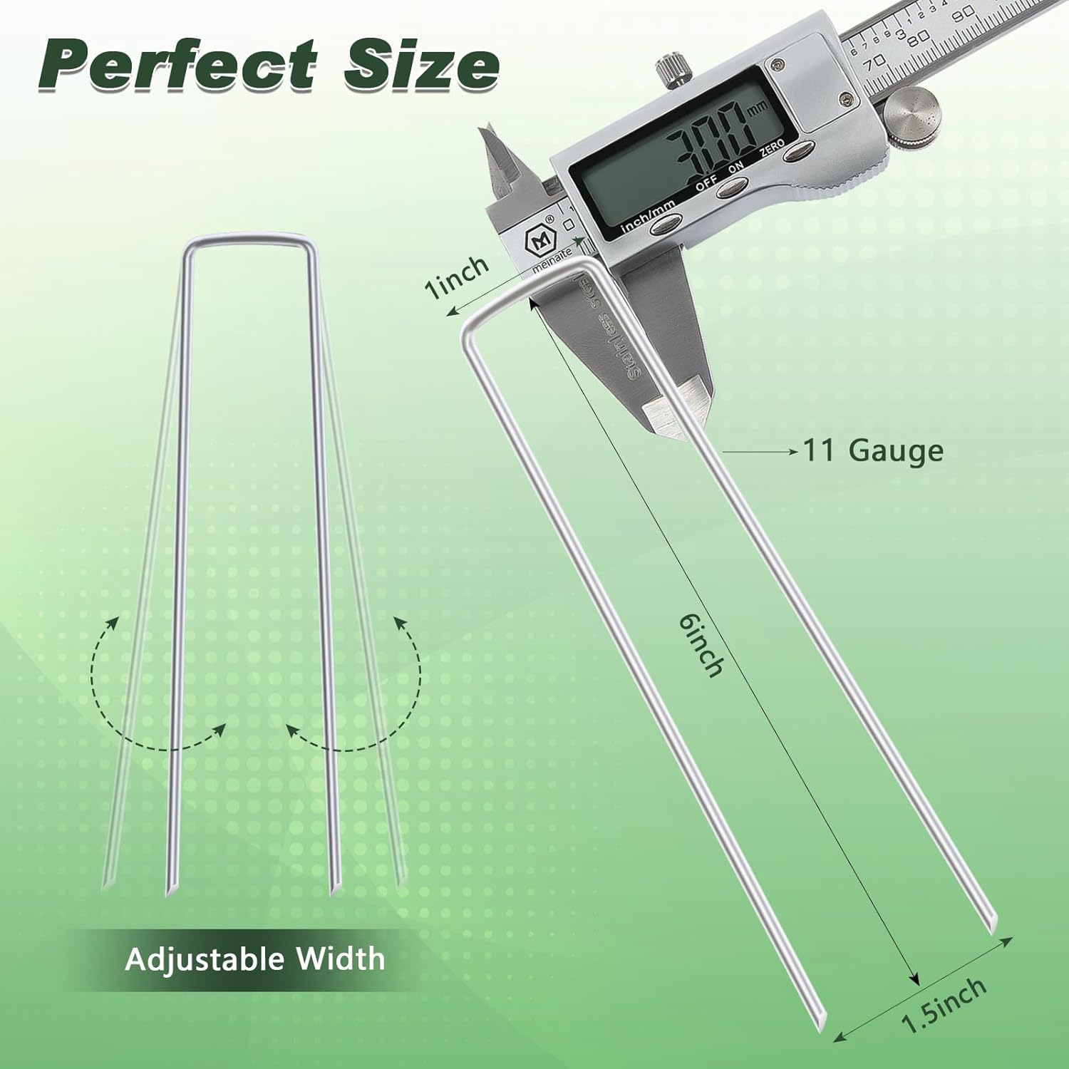 FEED GARDEN 6 Inch 200 Pack Galvanized Landscape Staples 11 Gauge Anti-Rust Garden Stakes