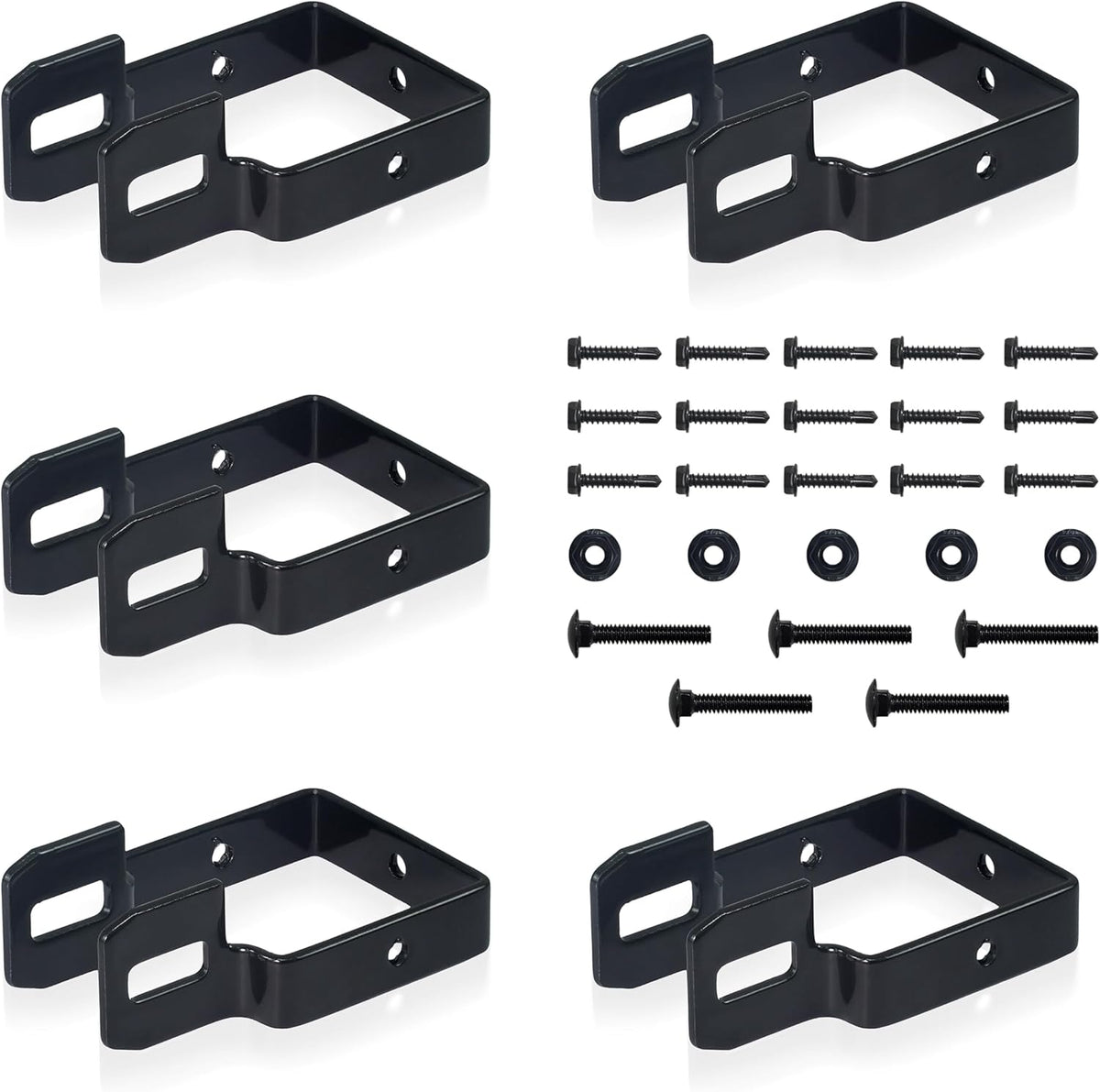Fencer Wire Heavy Duty Garden Fence Bracket Set, 5 Pieces Metal Steel Connectors for Post and Panel