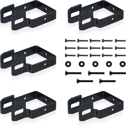 Fencer Wire Heavy Duty Garden Fence Bracket Set, 5 Pieces Metal Steel Connectors for Post and Panel
