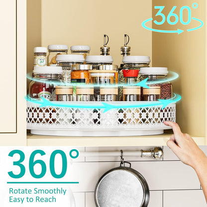 Ovicar Lazy Susan Turntable Organizer - 13 inch Rotating Spice Rack Metal Lazy Susan for Cabinet