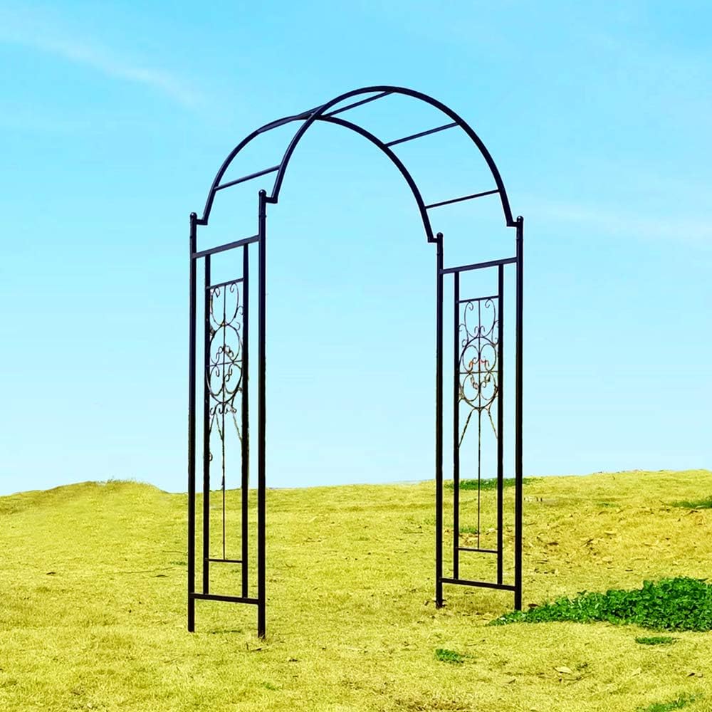 OUTOUR Garden Arch Arbor Arbour Trellis Archway for Climbing Plants Roses Vines Support Rack