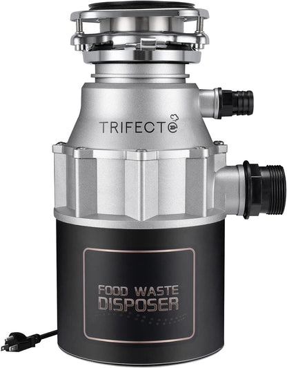 Trifecte Garbage Disposals with Power Cord, Coutinuous Feed Food Waste Disposal with Sound