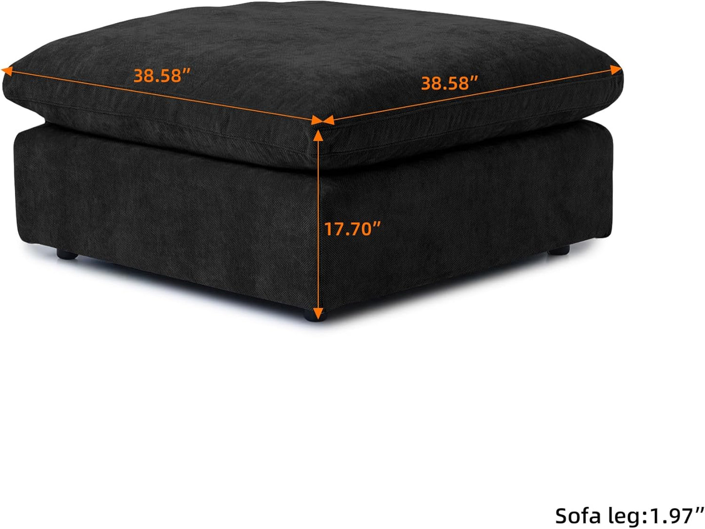 JACH U Shaped Sectional Couches, Cloud Sectional Couch with Deep Seat, 119" Down Filled Modular