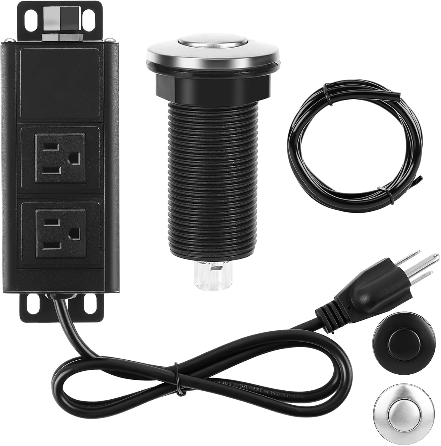Dual Outlet Garbage Disposal Air Switch Kit, UL Listed Sink Top Air Switch for Food Waste Disposal