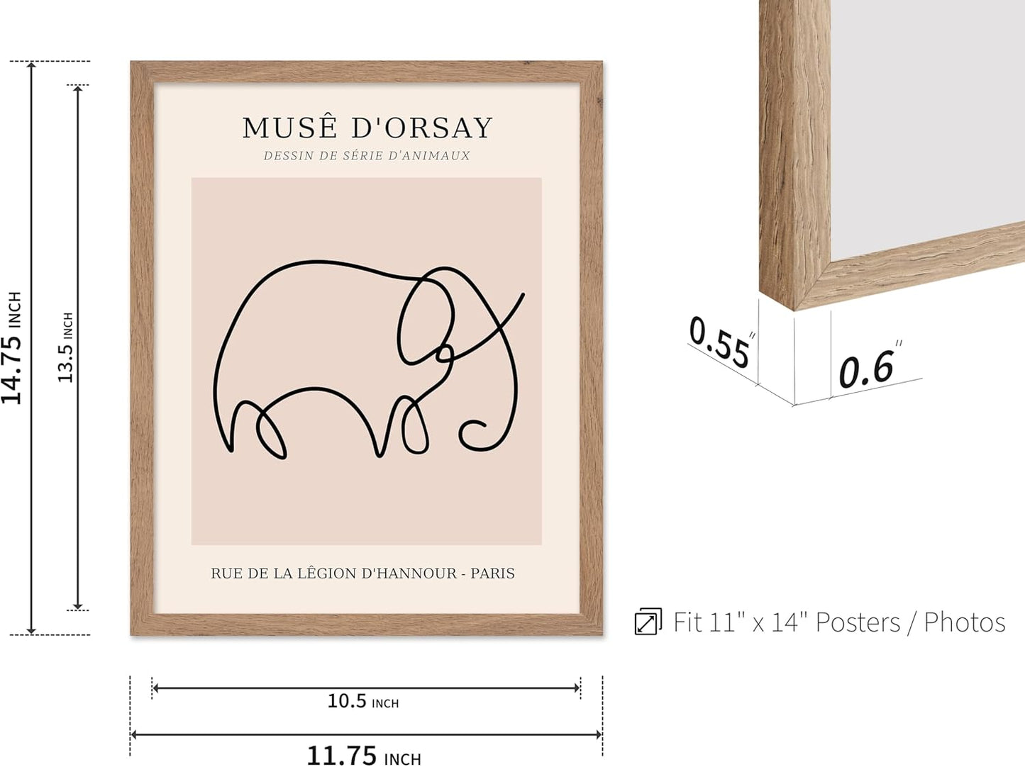 Poster Master Vintage Poster - Retro One Line Elephant Drawing Print - Elephant Art - Minimal Gift