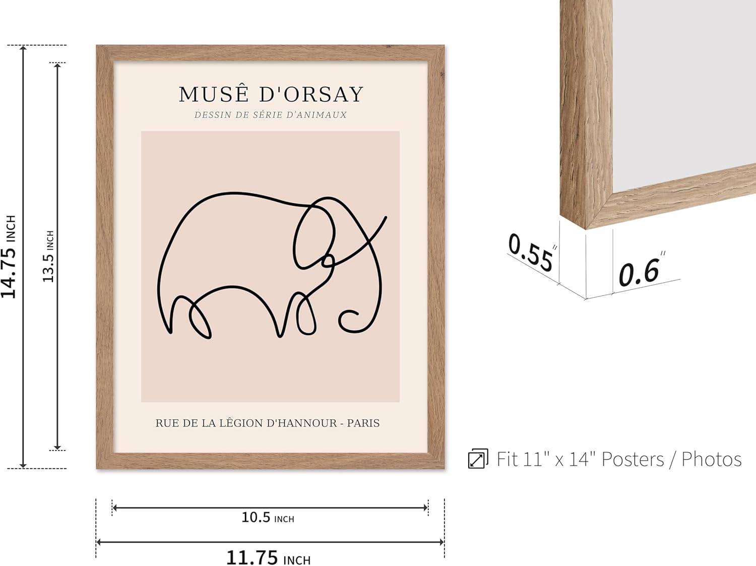 Poster Master Vintage Poster - Retro One Line Elephant Drawing Print - Elephant Art - Minimal Gift