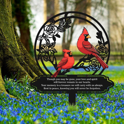 Personalized Cemetery Memorial Metal Stakes, Cardinals Memorial Grave Markers,Graden Decorations