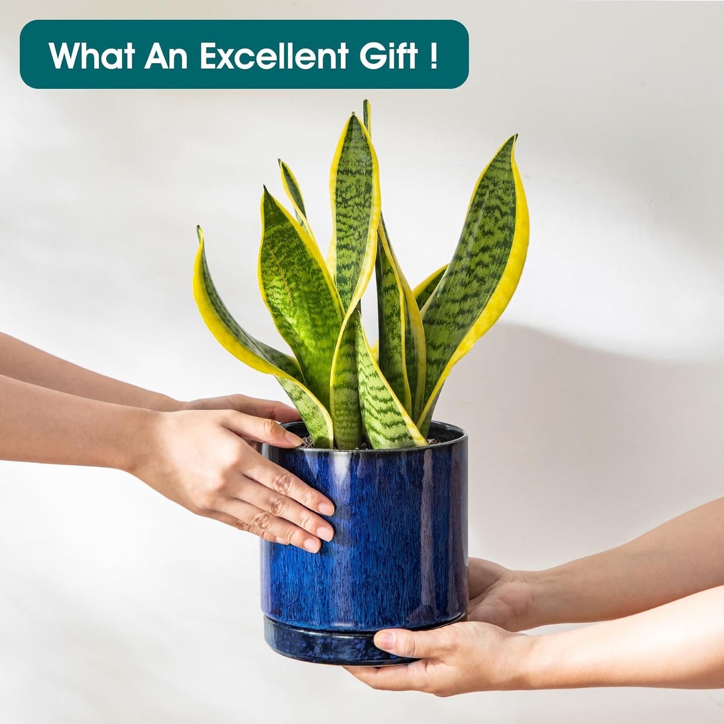 vancasso Ceramic Planters, Plant Pots for Indoor Plants, 6.25+8.25+10.25 Inch Ceramic Pots for