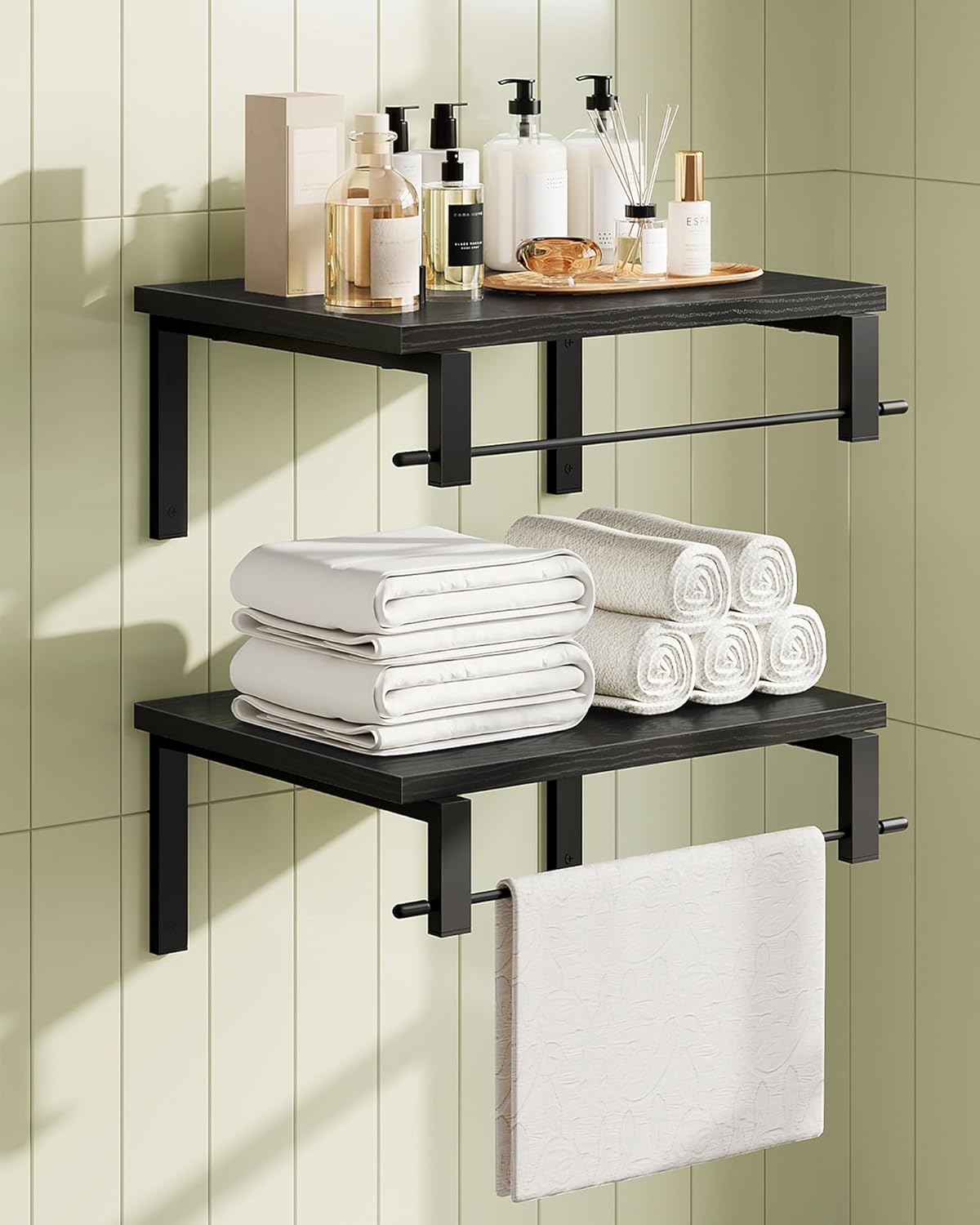 Deep Floating Shelves for Wall, 12 inch Wall Mounted Shelves Set of 2, Wide Floating Shelves for