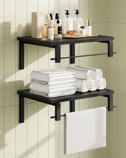 Deep Floating Shelves for Wall, 12 inch Wall Mounted Shelves Set of 2, Wide Floating Shelves for