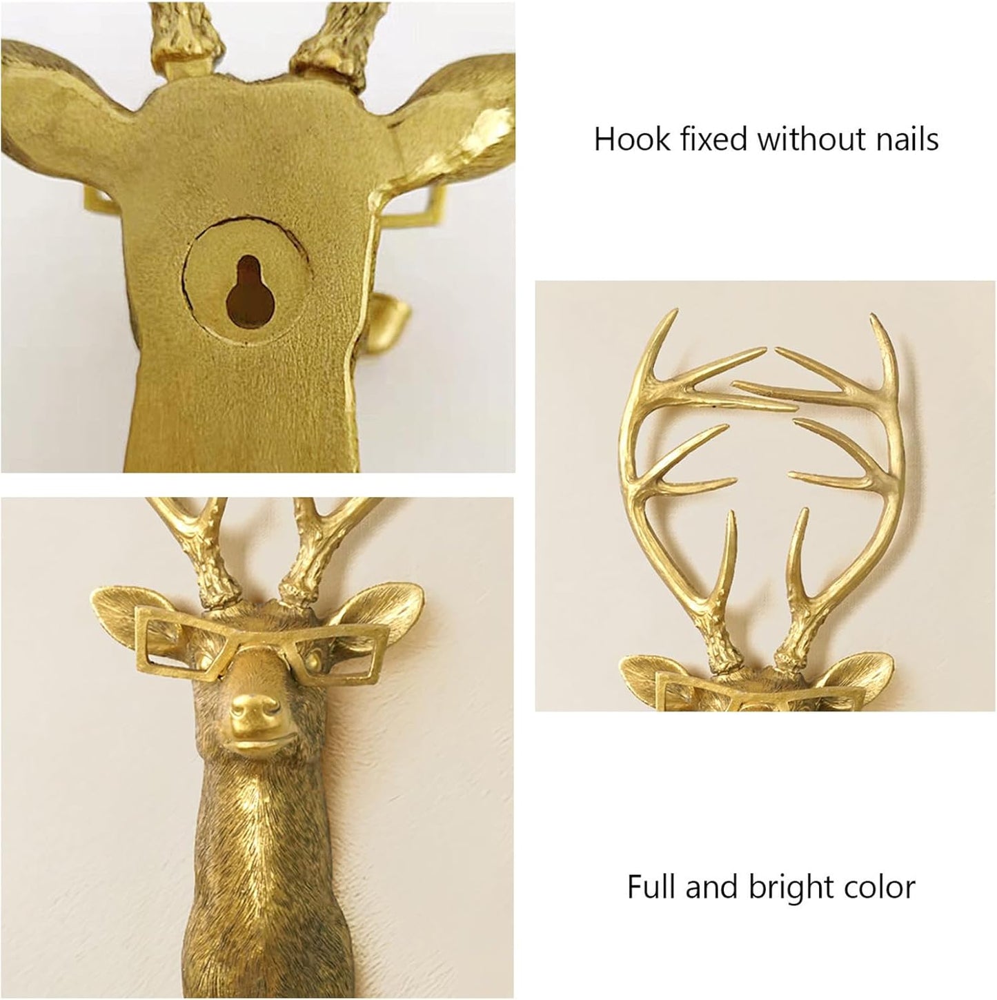 Animal Heads Wall Decor, Faux Deer Head Mount, Animal Sculptures Wall Decor, Resin Animal Head Wall