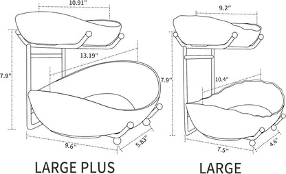 HBlife Extra Large Fruit Basket for Kitchen Counter - 2 Tier Ceramic Fruit Bowl with Metal Stand