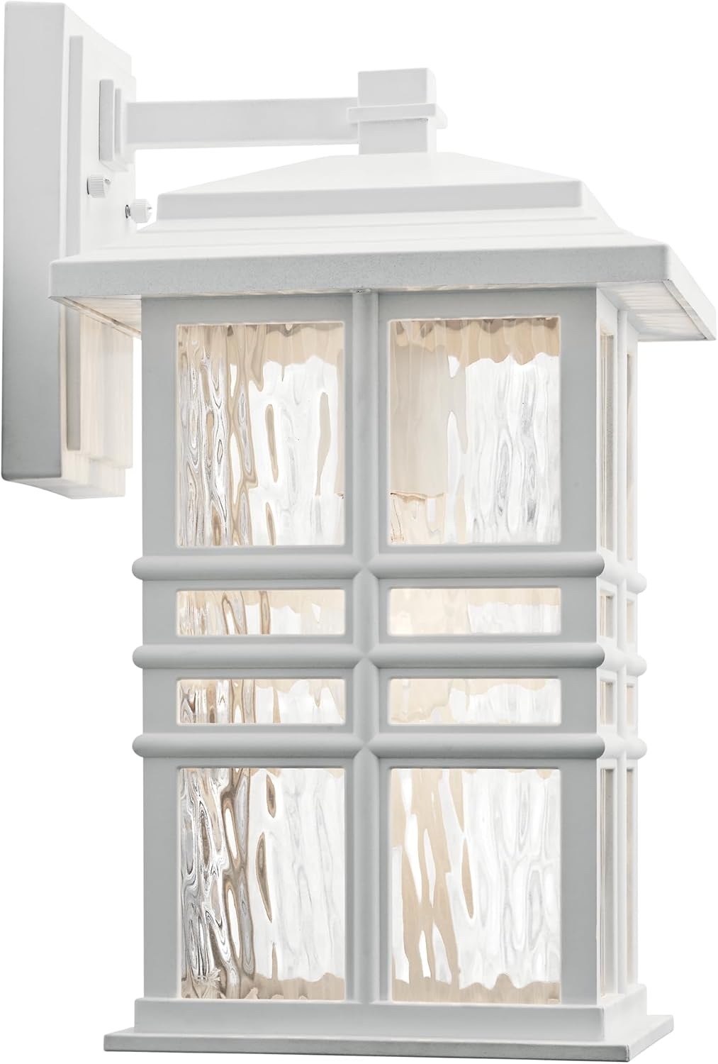 Kichler Beacon Square 14.25" Outdoor Wall Light in White, 1-Light Exterior Wall Sconce with with