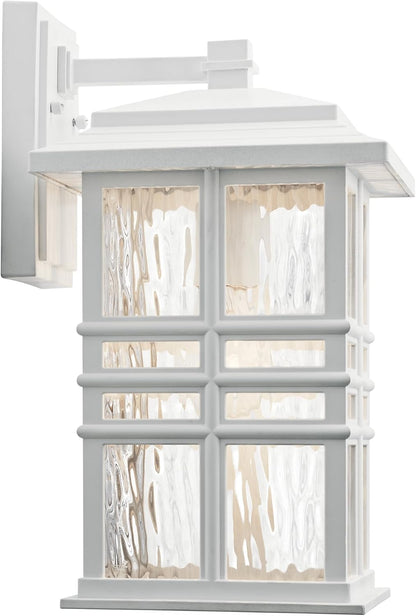 Kichler Beacon Square 14.25" Outdoor Wall Light in White, 1-Light Exterior Wall Sconce with with