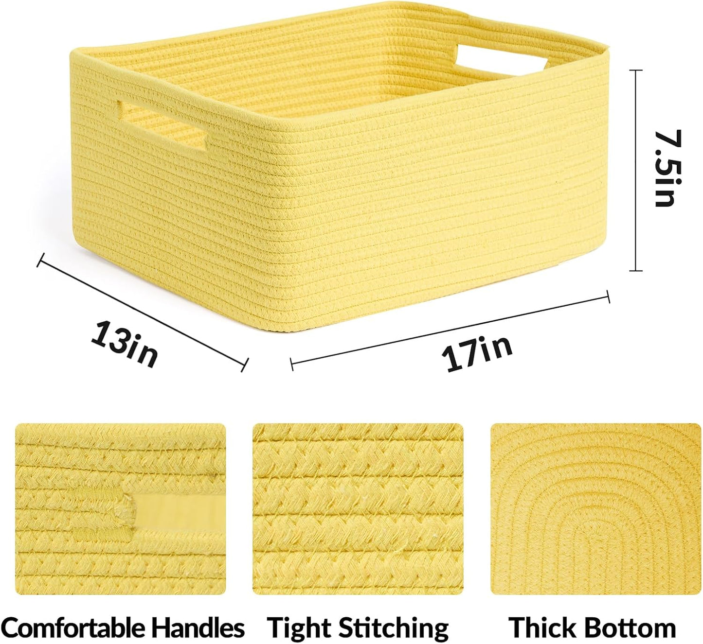 Large Storage Baskets for Organizing, Closet Shelf Baskets for Clothes Blanket Towels, Baby