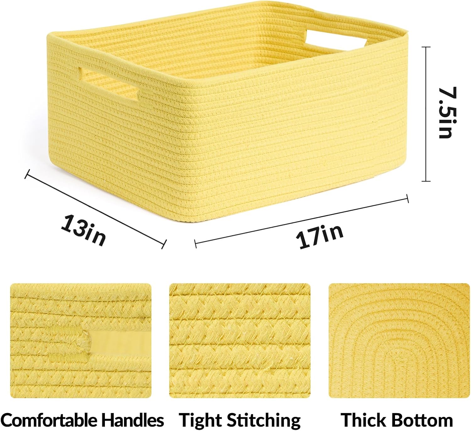 Large Storage Baskets for Organizing, Closet Shelf Baskets for Clothes Blanket Towels, Baby