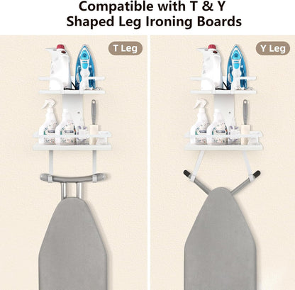 VINAEMO Ironing Board Hanger Wall Mount, 2-Layer Iron and Ironing Board Holder, Laundry Room