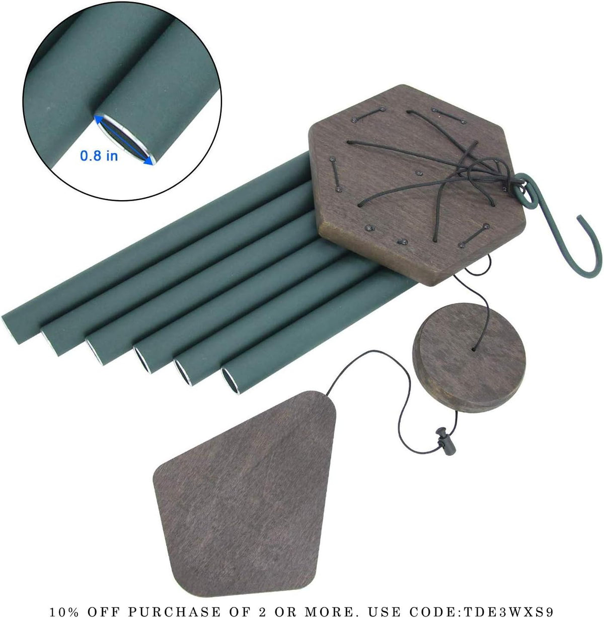 Large Wind Chimes for Outside, 30" Aluminium Wind Chime with Wind Catcher, Outdoor Garden Patio