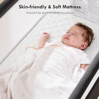 Bassinet Bedside Sleeper - All-Mesh Design, Portable Bedside Bassinet for Baby with Washable