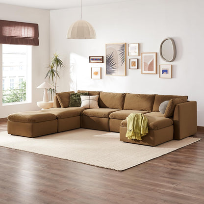 mopio Oversized Modular Sectional Sofa with Fully Removable Covers and Storage, Convertible U & L