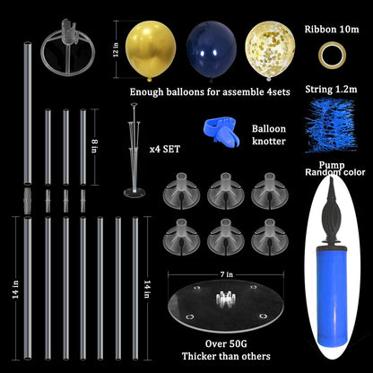 Navy Blue and Gold Balloon Stand Navy and Gold Balloons Centerpiece Table Decorations for Birthday