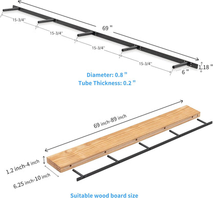69 inches, Heavy-Duty Floating Shelf Bracket, Hidden Shelf Bracket for Fireplace Shelves, Installed