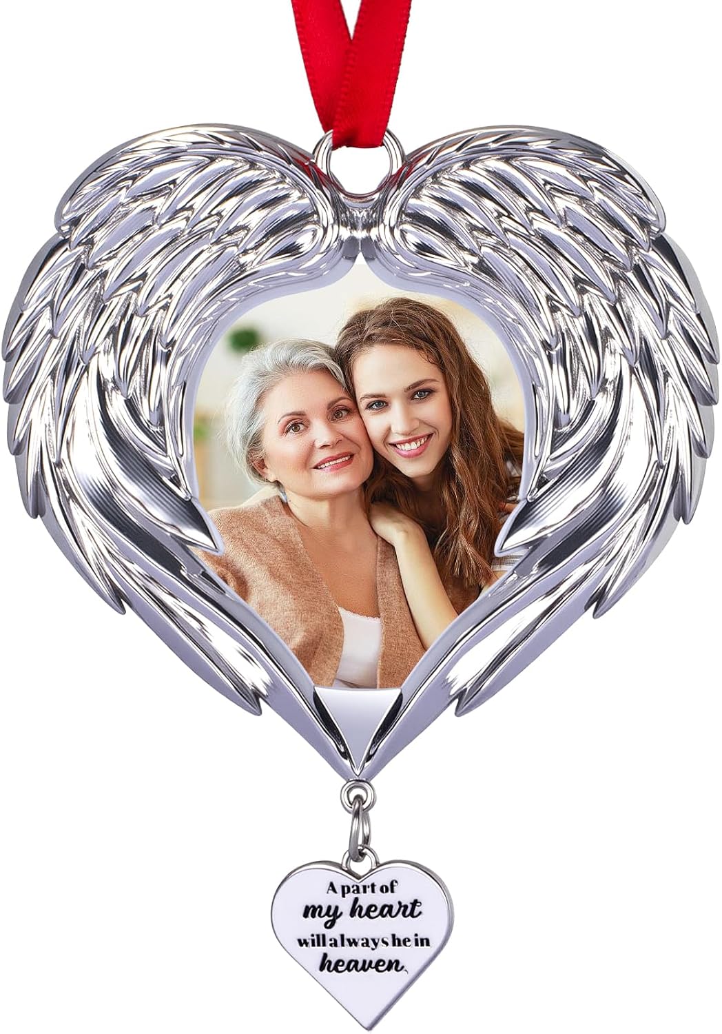 Memorial Christmas Angel Wings Photo Ornaments 2025 Sympathy Gifts for Loss of Loved One