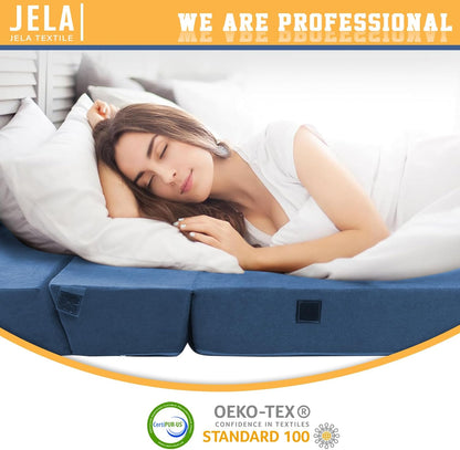 jela Foldable Sofa Bed Soft Foam Convertible Sleeper Chair Luxury Miss Fabric Fold Out Chair Bed