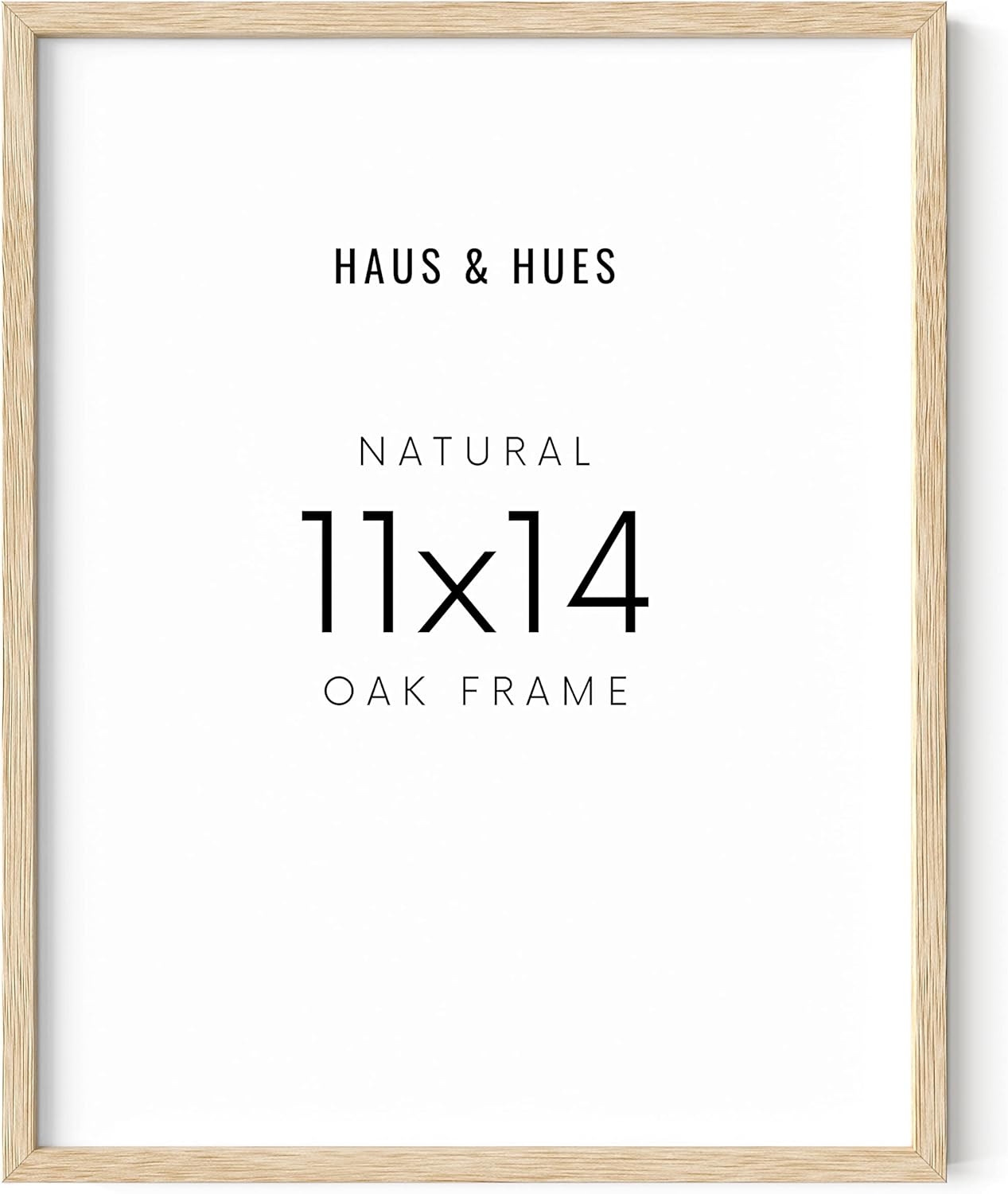 HAUS AND HUES Beige Oak Wood 11x14 Picture Frame - Modern Wood Wall Art Display - Lightweight 11x14