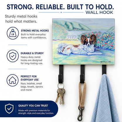 Caroline's Treasures 7244TH68 Papillon Leash or Key Holder, Wall Hooks, Key Hooks Holder, Coat Rack