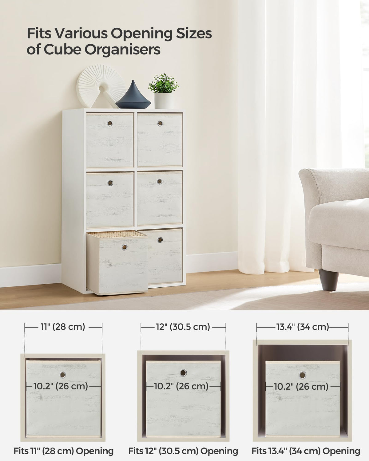 SONGMICS Storage Cubes, Set of 6, 11-Inch Foldable Closet Organizers