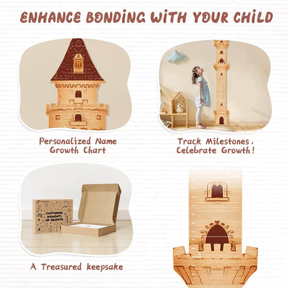 Personalized Name Growth Chart, Castle Height Chart, Customized Name Measuring Board for Kids