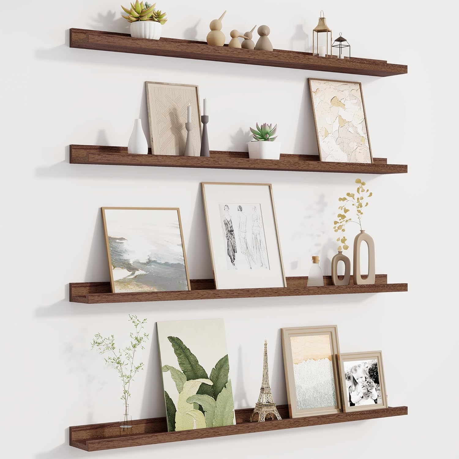 Picture Ledge Shelf for Wall, Floating Shelves Set of 4, 36 Inch Long Nursery Book Shelves for Toys