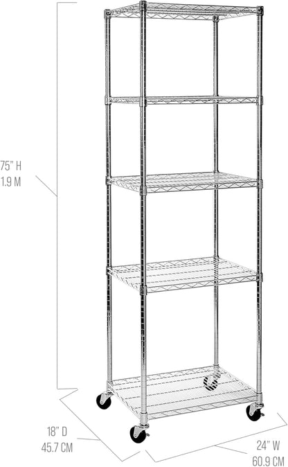 Seville Classics UltraDurable Heavy Duty NSF Solid Steel Wire Rack Storage Unit Organizer for