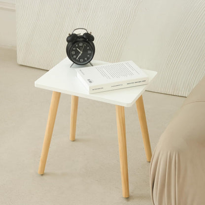 AWASEN Side Table, Small End Accent Table for Living Room Bedroom Office Small Spaces, Modern White