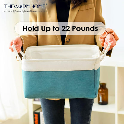TheWarmHome Storage Bins - Large 3 Pack 15.7x11.8x8.3 in Fabric Storage Baskets for Organizing