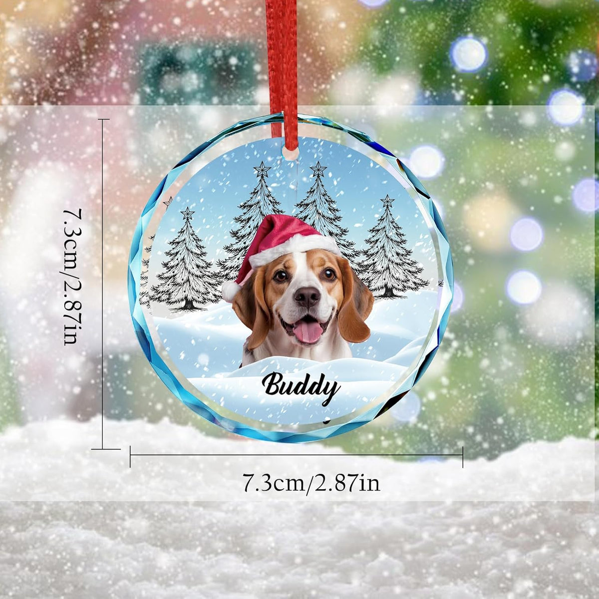 Personalized Photo Crystal Ornament, 2025 Custom Pet Engraved Christmas Keepsake, Memorial Gift for