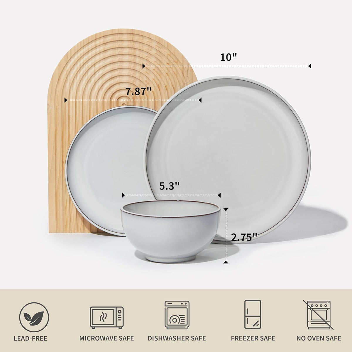Santorini Mist Terracotta Reactive Glaze Plates and Bowls Sets, Stoneware Dinnerware Sets
